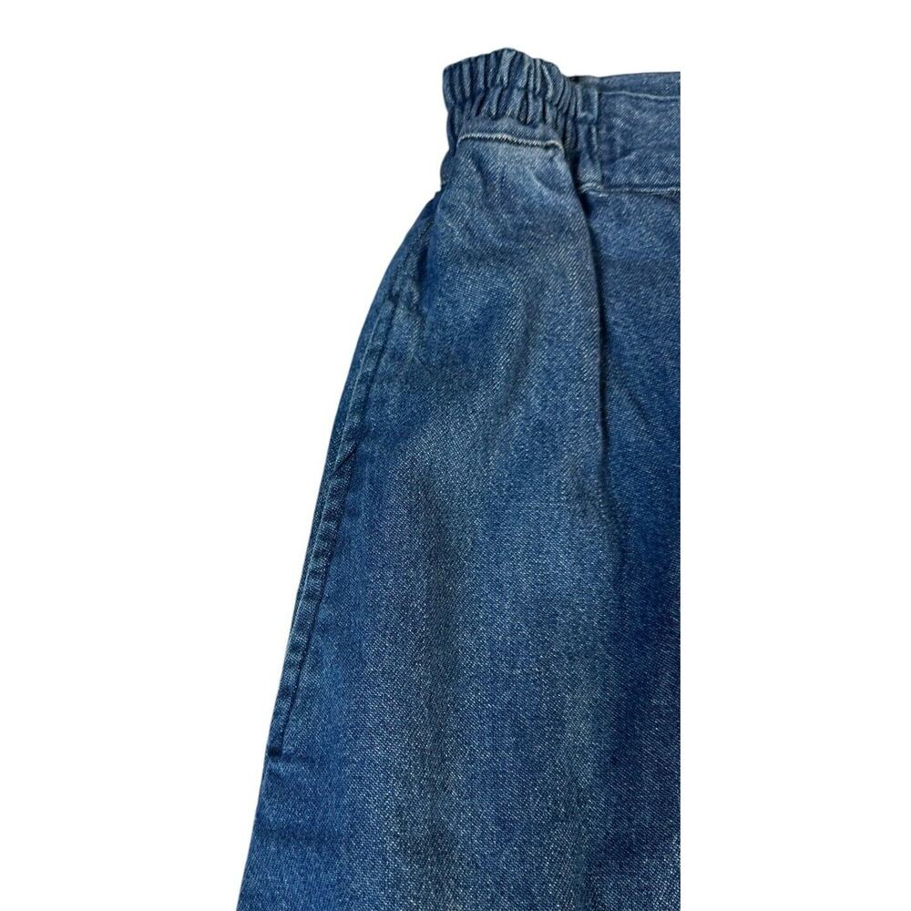 Vtg Bobbie Brooks Ankle Length Denim Jean Skirt Button Front A-Line Pockets 10 - Picture 4 of 8